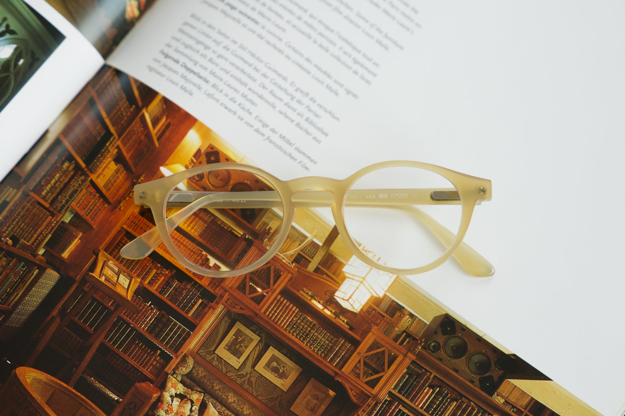 echte Horn Brille hell