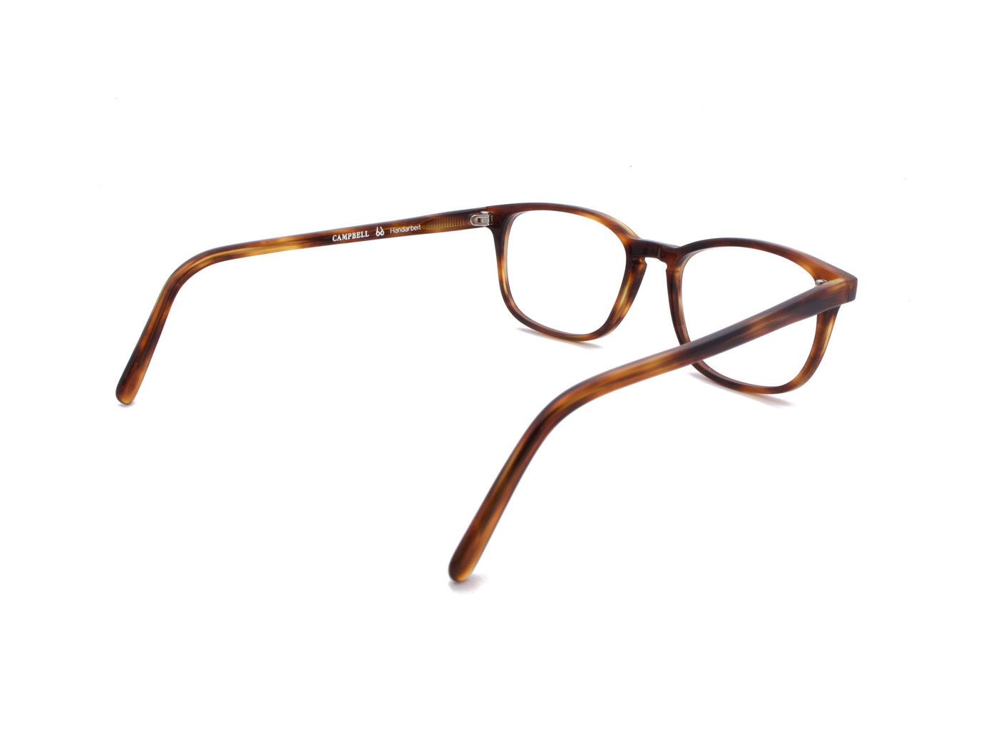 Campbell CO 12703 – schmale rechteckige Acetatbrille in Braun, Hinteransicht