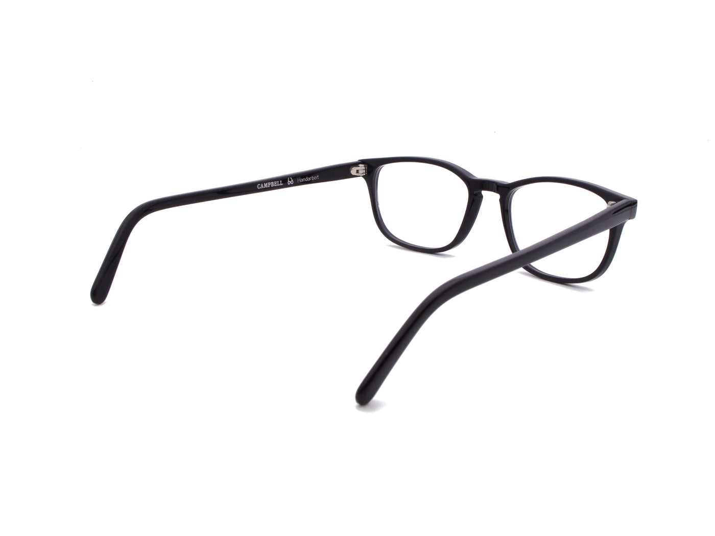 Campbell Mod. CO 12703 – dezente schwarze Brille für Männer, Hinteransicht.