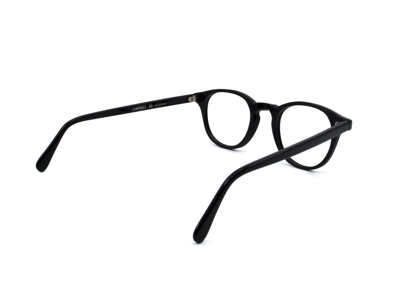 Campbell 1478 – Acetat Brille in Schwarz, unisex, klare leicht eckige Form