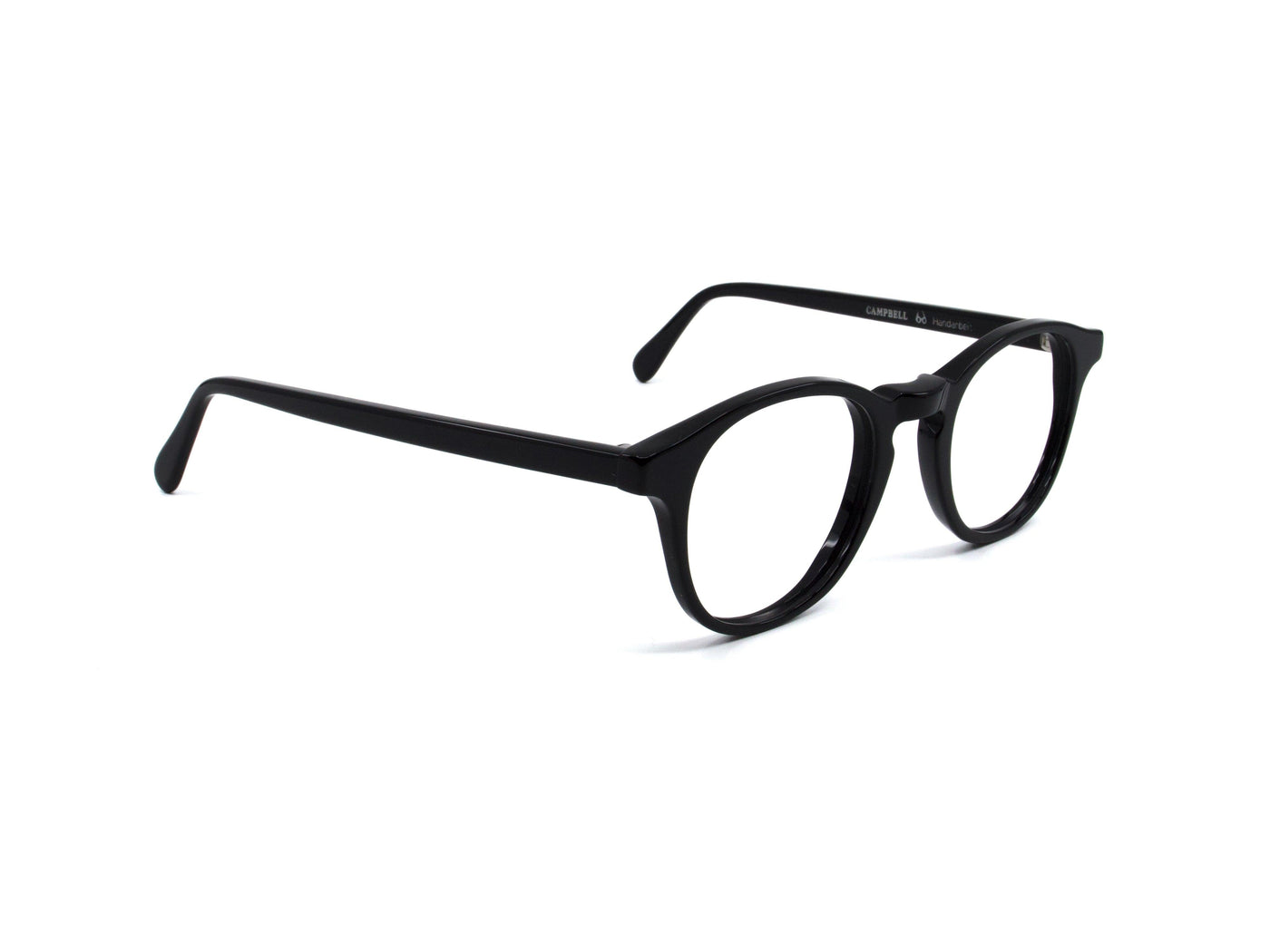 Campbell 1478 – Acetat Brille in Schwarz, unisex, klare leicht eckige Form