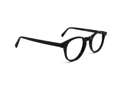 Campbell 1478 – Acetat Brille in Schwarz, unisex, klare leicht eckige Form